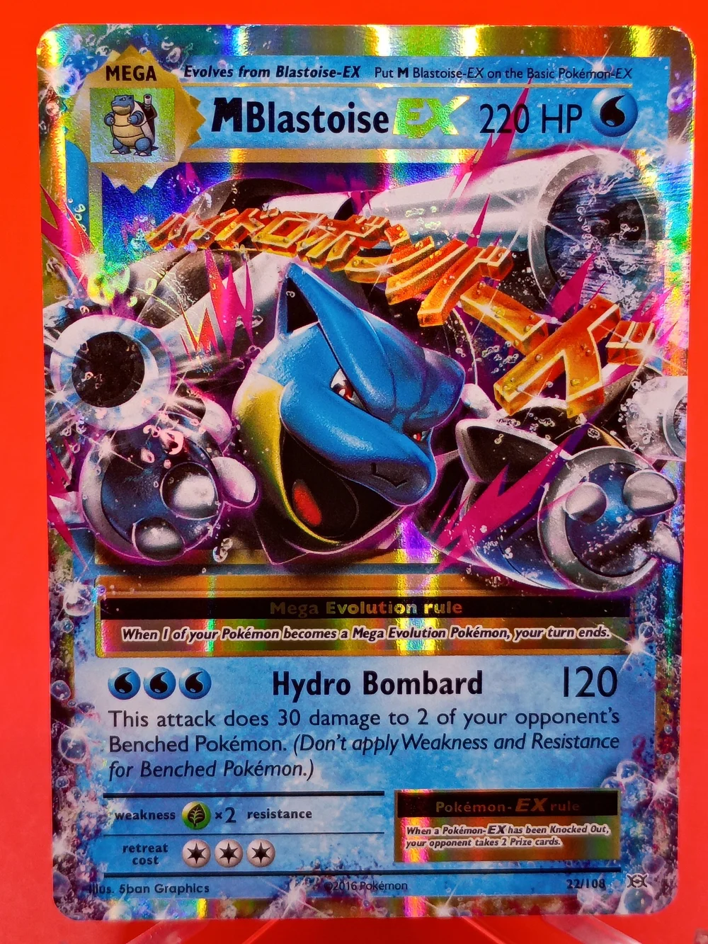 Mega Blastoise EX 22/108 Evolutions Ultra Rare Near Mint Pokémon TCG